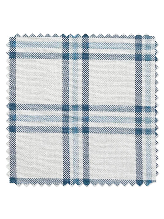 Rogers Plaid' Linen Fabric by Nathan Turner - Blue - LINEN / YARD
