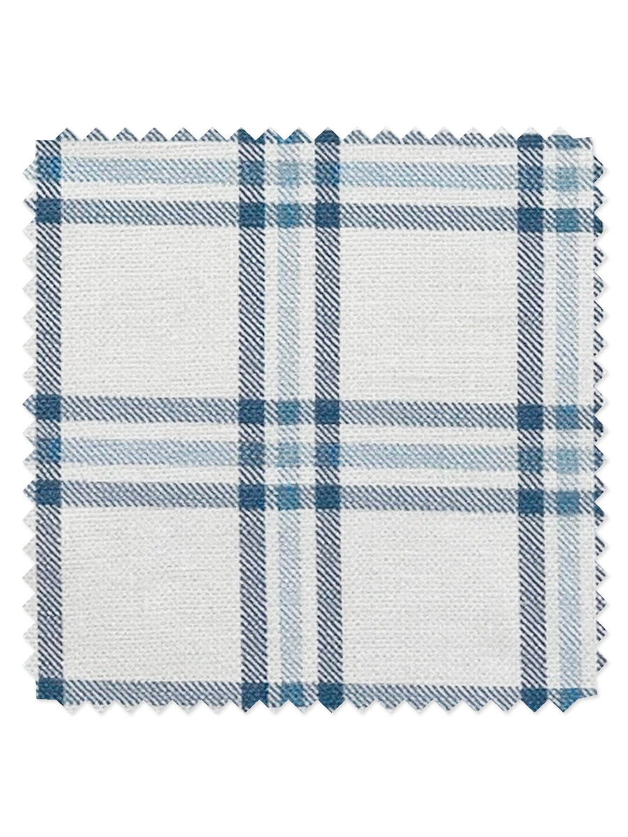 Rogers Plaid' Linen Fabric by Nathan Turner - Blue - LINEN / YARD