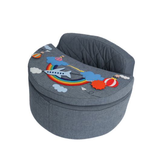 Activity Sessel Rondo blau mit Regenbogen Auflage (Stückliste)