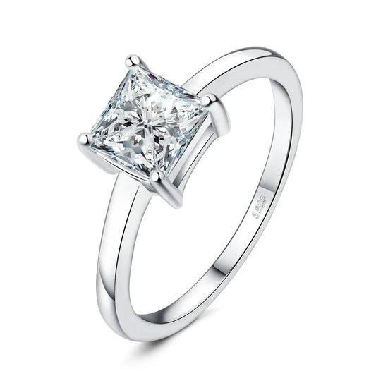 Exquisite 5A CZ Oval Solitaire Classic 925 Sterling Silver Ring - Perfect Wedding Engagement and Anniversary Gift for Women - 8