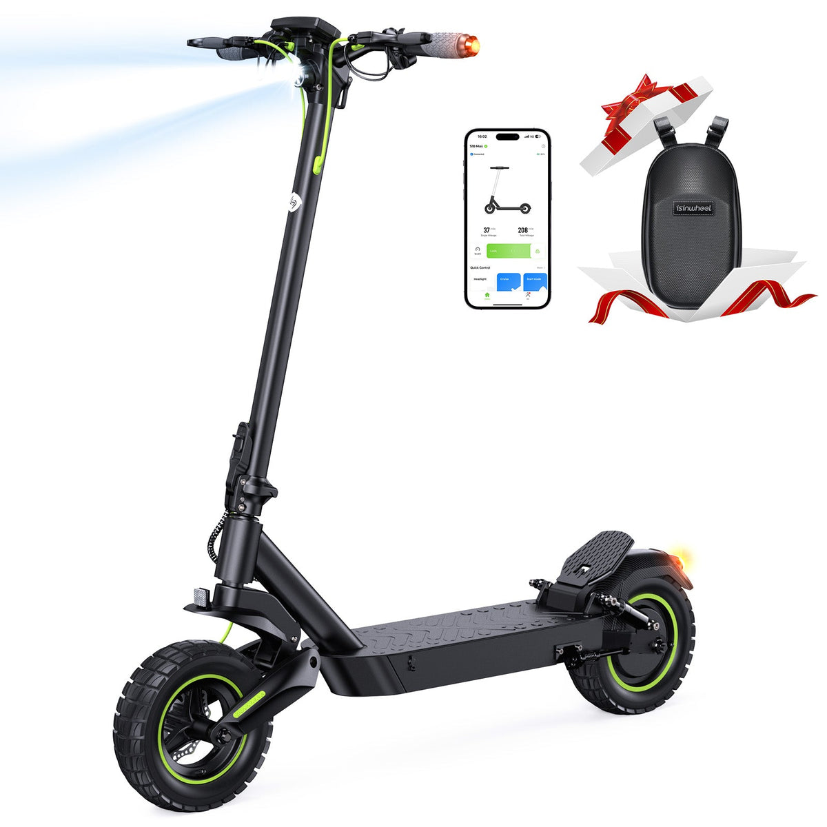 isinwheel® S10MAX 1000W Long-Range Electric Scooter for Adults - S10MAX 1000W 44Mi