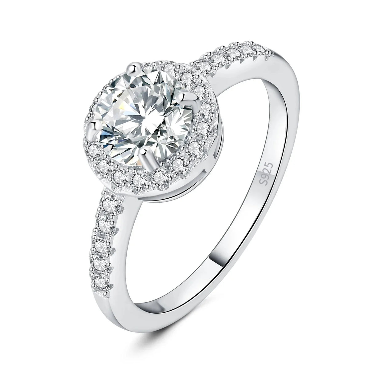 Exquisite 5A CZ Halo Classic 925 Sterling Silver Engagement Ring for Women – Perfect Wedding Anniversary Gift in Fine Jewelry - 6
