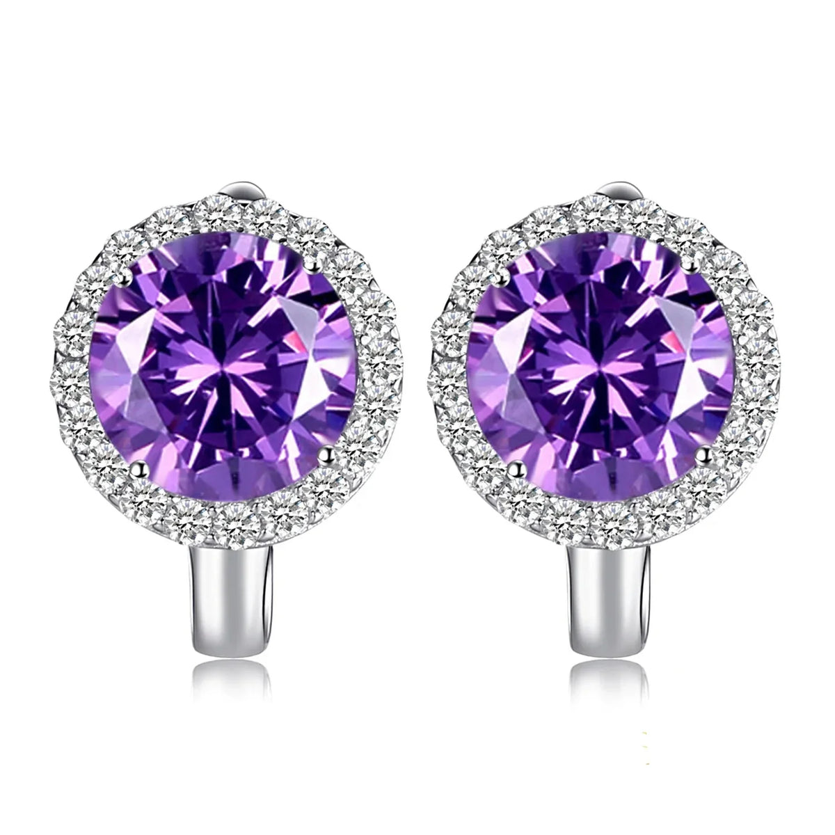 Elegant 5.6Ct Round Created Alexandrite Sapphire Hoop Earrings in Solid 925 Sterling Silver for Women - Exquisite Fine Jewelry