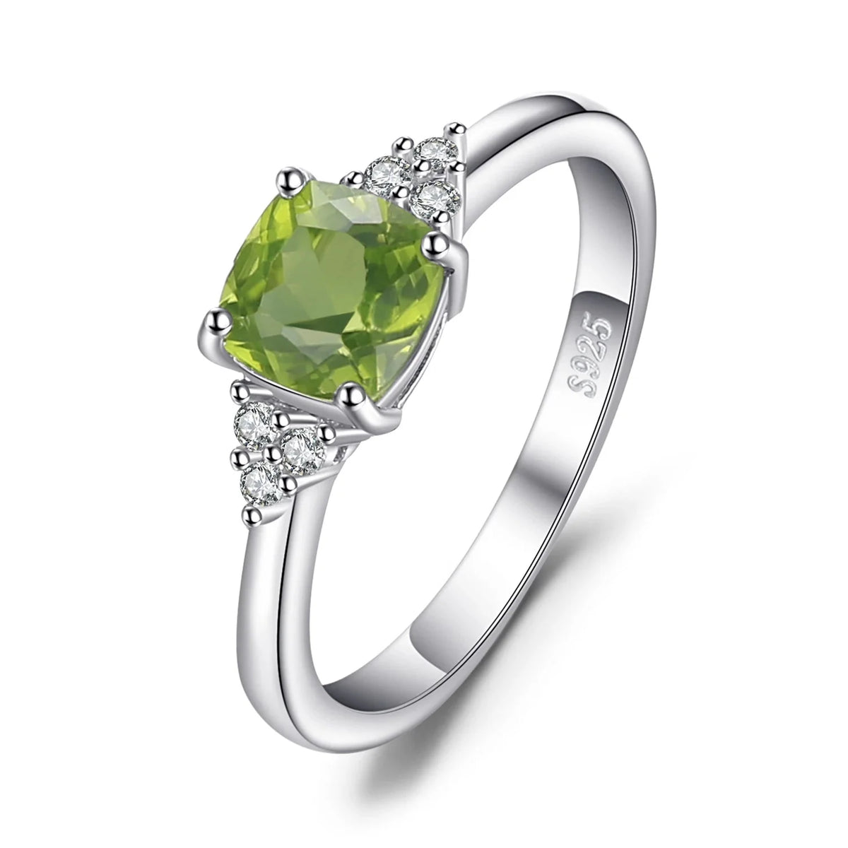 1.1Ct Genuine Natural Peridot Solitaire Ring in 925 Sterling Silver - Elegant Fashion Jewelry Perfect for Weddings and Special Occasions - 8
