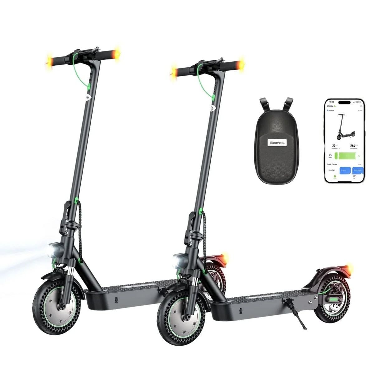 isinwheel® S9 Series Electric Scooter For Adults 500W - S9 Max [25Mi 21.7mph] / 2pcs
