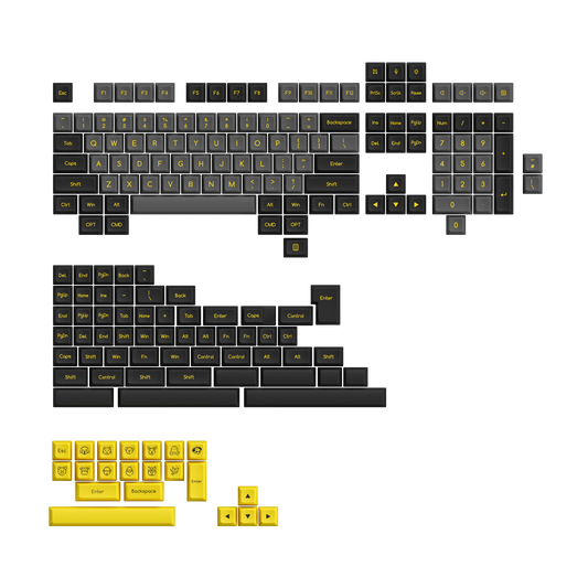 Black & Gold ABS SAL Keycap Set (195-Key) - SAL