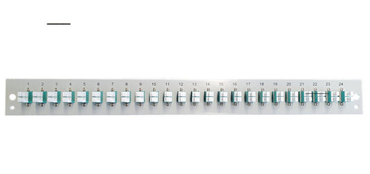 Bestückte Frontblende mit 24 x LC Duplex, Kupplung OM3, schwarz