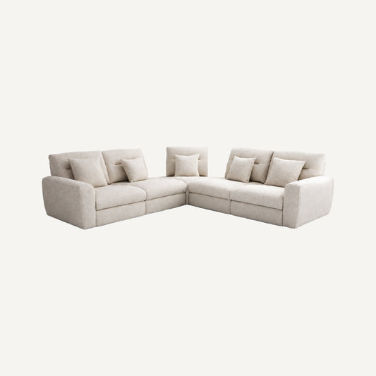 COLAMY AURA 5-Seat Modular Power Reclining Sofa - Beige