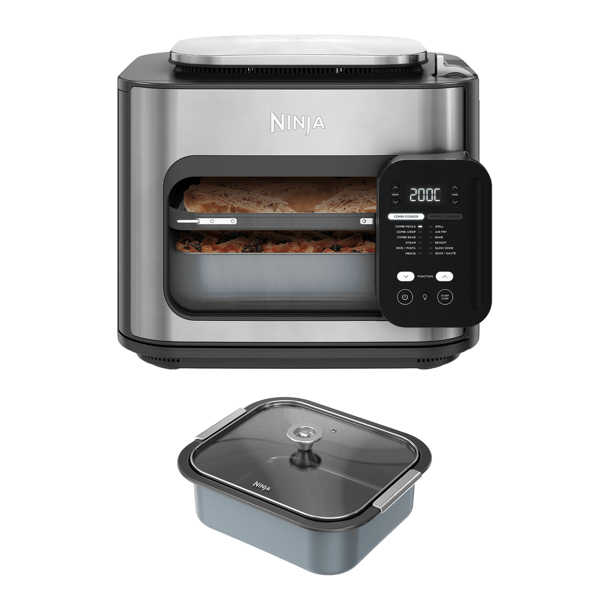 Ninja Combi 12-in-1 Multi-Cooker, Oven & Air Fryer with 4L Casserole Dish in Grey | SFP7CSBNDUK | by SharkNinja