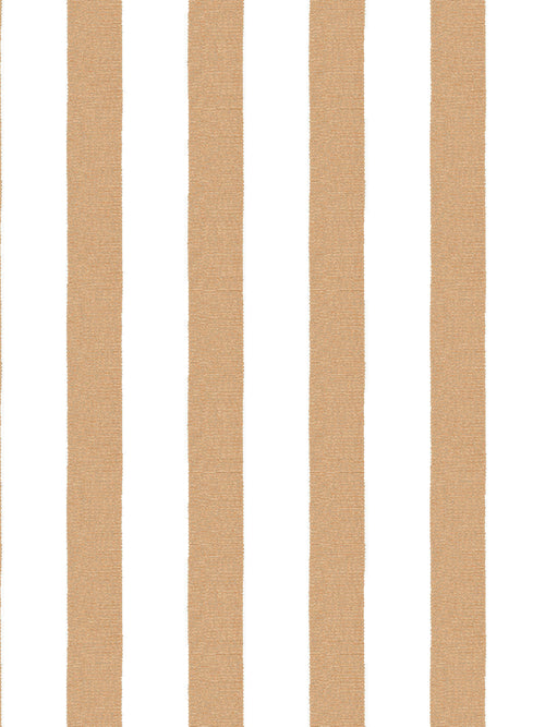 'Grosgrain Stripe on White' Wallpaper by Sarah Jessica Parker - Pecan - Removable / 26 in. x 4.5 ft.
