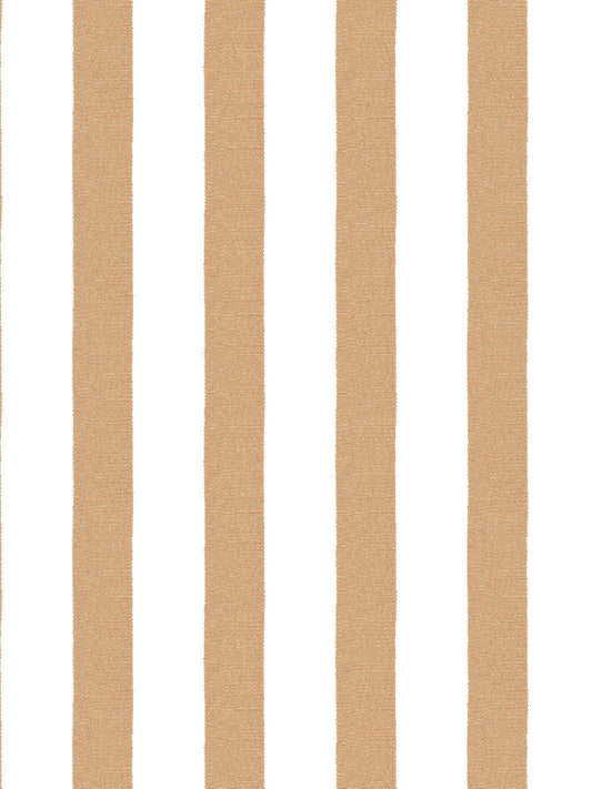 'Grosgrain Stripe on White' Wallpaper by Sarah Jessica Parker - Pecan - Removable / 26 in. x 4.5 ft.