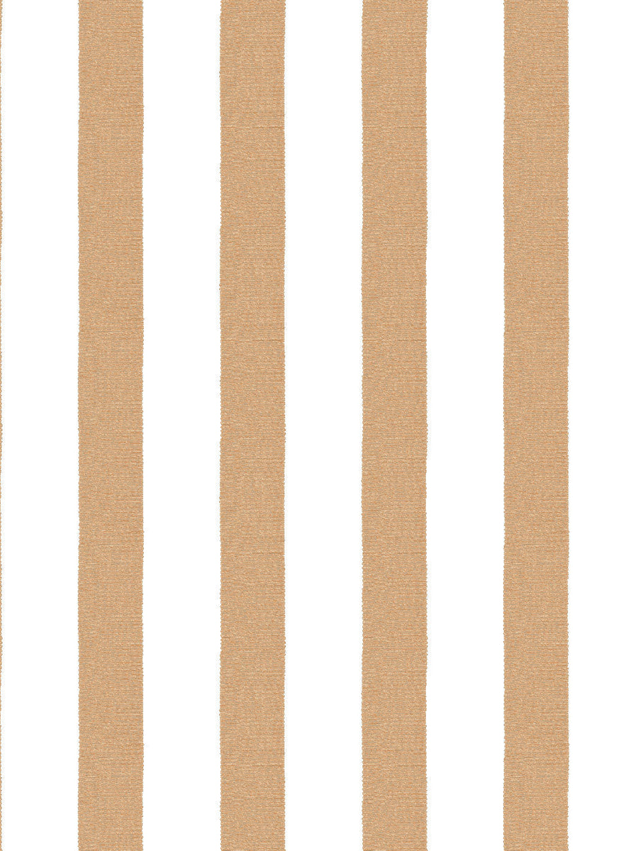 'Grosgrain Stripe on White' Wallpaper by Sarah Jessica Parker - Pecan - Removable / 26 in. x 4.5 ft.