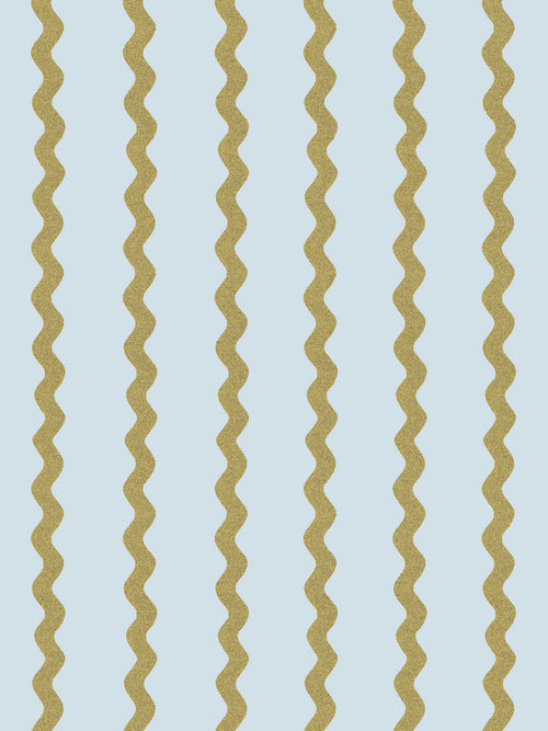 'Ric-Rac Stripe' Wallpaper by Sarah Jessica Parker - Morning Dew Olive - Removable / 26 in. x 4.5 ft.