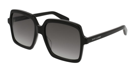 SAINT LAURENT SL 174 001 Woman Sunglasses Acetate Black Grey Squared Normal Shaded