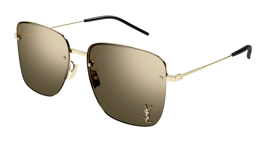 SAINT LAURENT SL 312 M 006 Woman Sunglasses Metal Gold Brown Squared  Flash