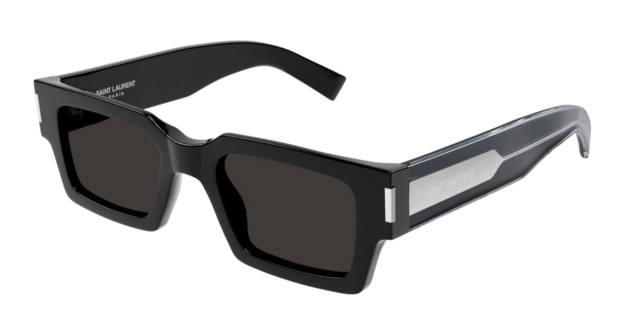 SAINT LAURENT SL 572 001 Unisex Sunglasses Acetate Black Grey Squared