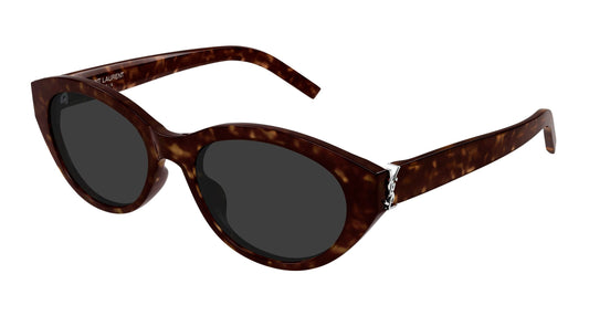 SAINT LAURENT SL M148 002 Woman Sunglasses Acetate Havana Grey Round