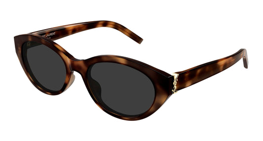 SAINT LAURENT SL M148 003 Woman Sunglasses Acetate Havana Grey Round