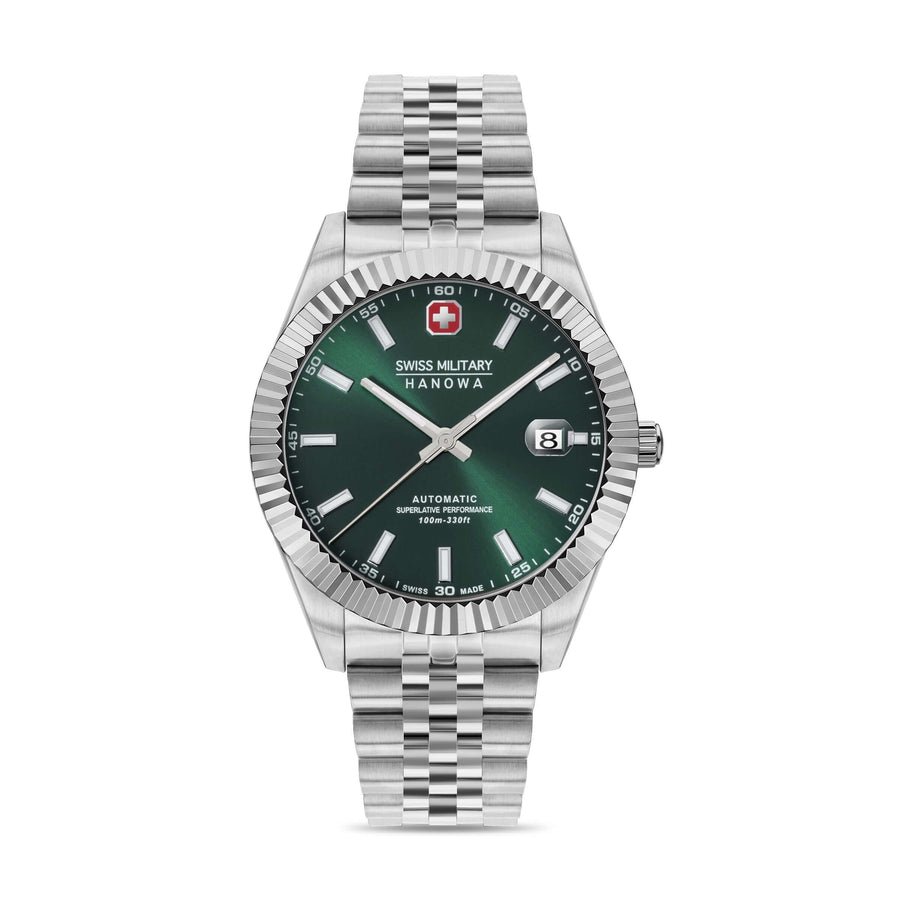 DILIGENTER Green Stainless Steel 41 mm Herrenuhr Automatik -  Swiss Made
