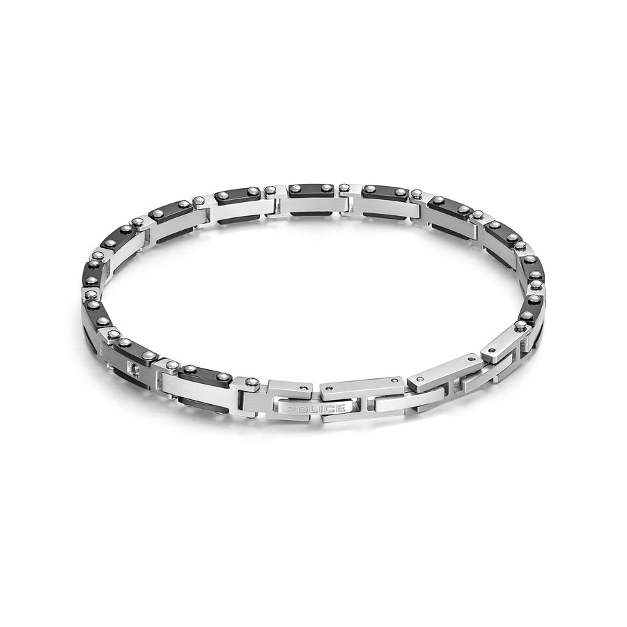 Police Herren Armband Edelstahl Schwarz Silber Kette Armbänder Herrenkette Schmuck Herrenarmband Silberkette