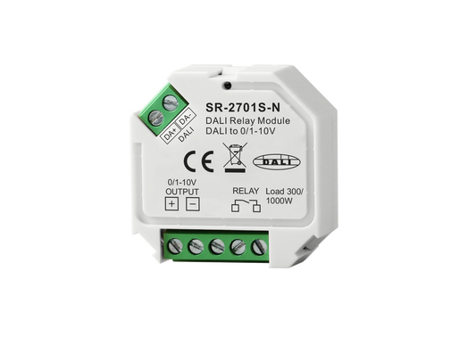 SR-2701S-N DALI Relaismodul mit 0/1–10 V Ausgang – 2-in-1 Schalt- & Steuergerät für LED, EVG & Netzteile
