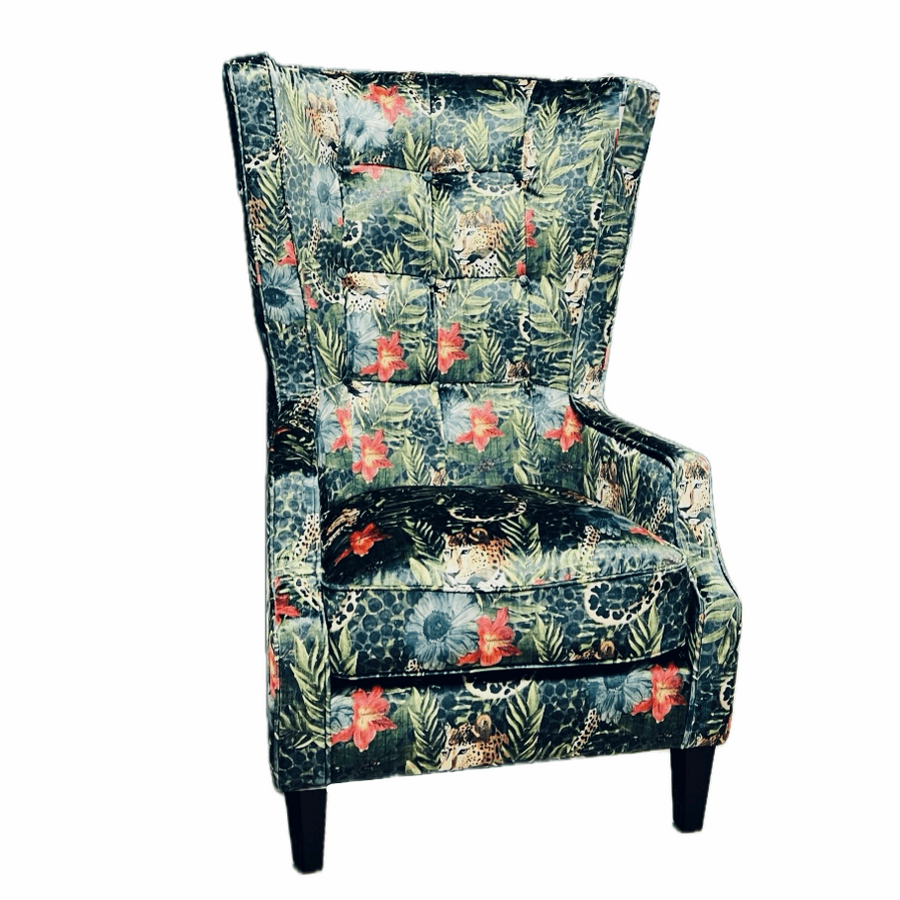 Sabour Jewel Throne Winged Accent Chair - Choice Of Legs