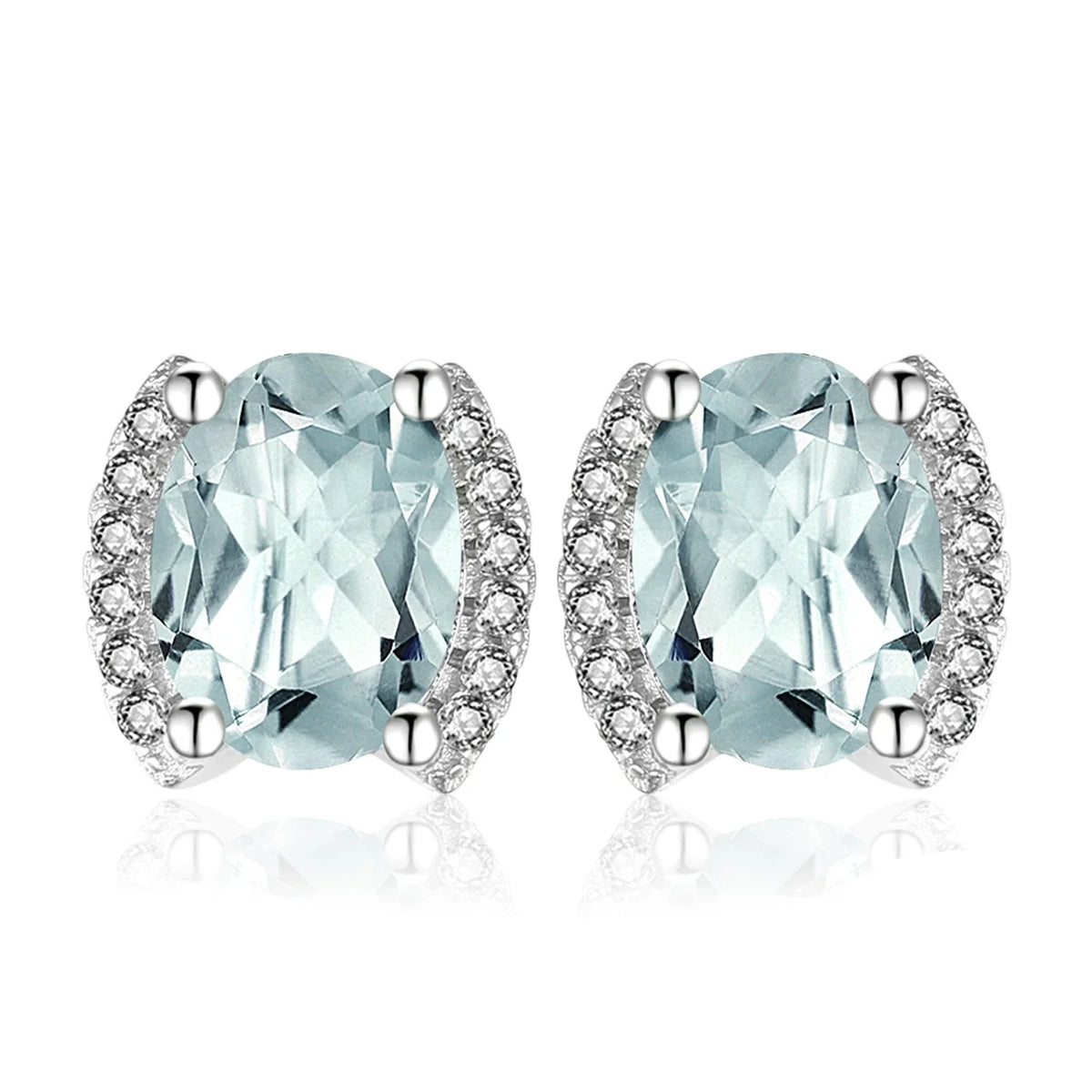 Elegant Genuine 2.3Ct Oval Green Amethyst Stud Earrings in 925 Sterling Silver - A Timeless Gift for Women
