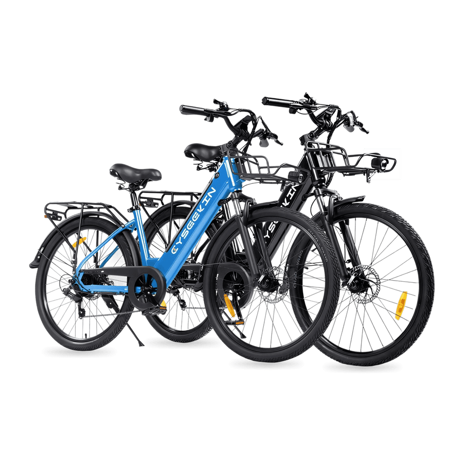 Cyseekin S10 City E-Bike 2er-Set – Ideal für Paare & Familien - Schwarz + Blau (2er-Set)