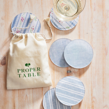 Proper Table - Coasters (set of 4) - Anna Floral (Blue Green)