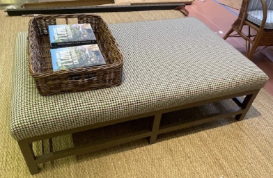 EHI - Seat- English Painted Oversized Ottoman in Pinegrove Green Brown