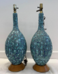 ABL - Object -  Mid Century Lava Glazed Blue Lamps