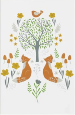 TCS Art Print - Forest Animals (12x16) - Orange