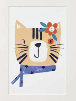 TCS Art Print - Stylish Cats (12x16) - Orange