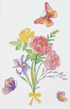 TCS Art Print - Butterflies and Flowers - Pink (12x16) - Pink