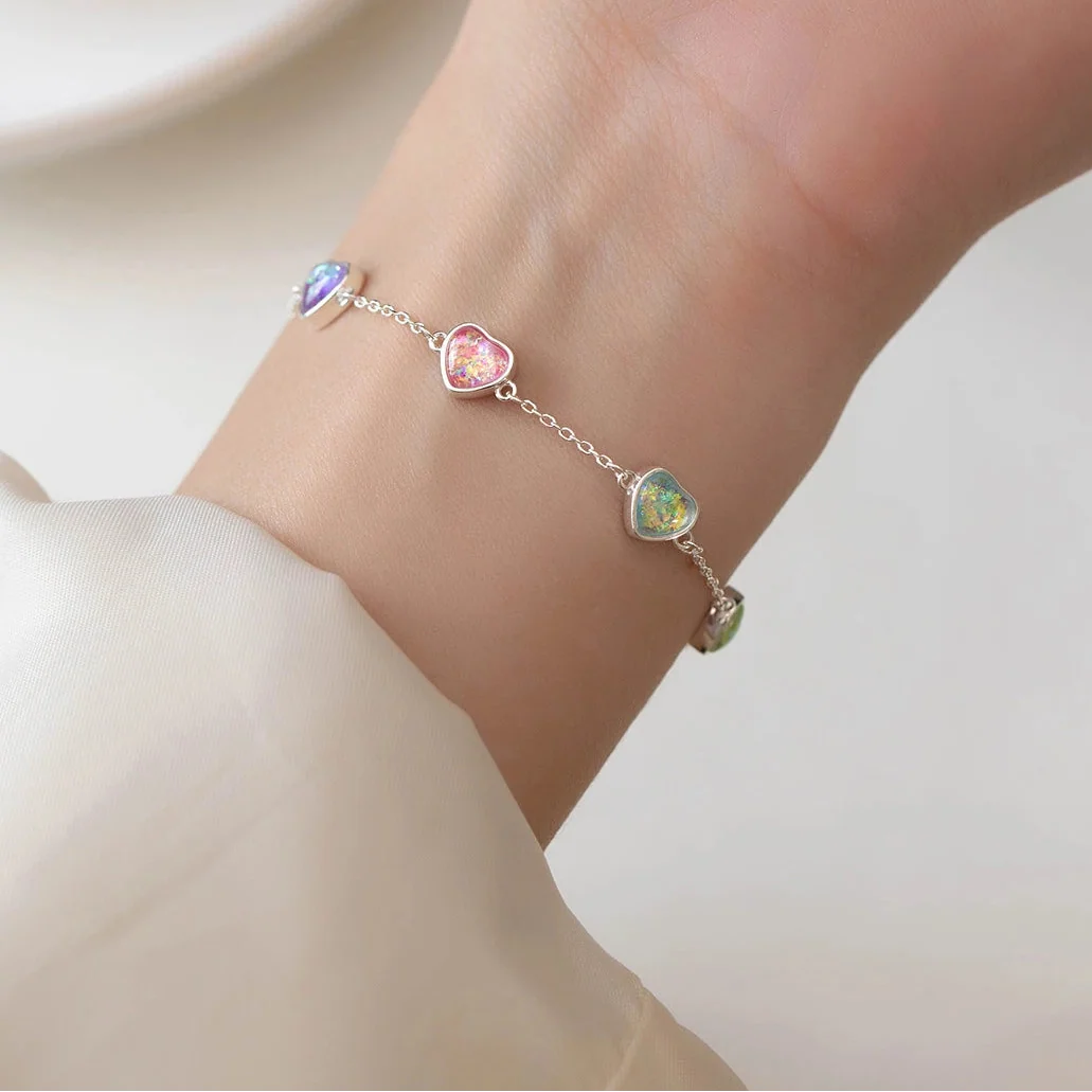 Exquisite 925 Sterling Silver Adjustable Heart-Shaped CZ Bracelet - Perfect Valentine's Day Gift for Women