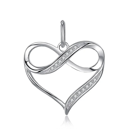 Elegant Infinity Love Knot Heart Pendant Necklace in 925 Sterling Silver - A Timeless Gift for Women and Girls - No Chain