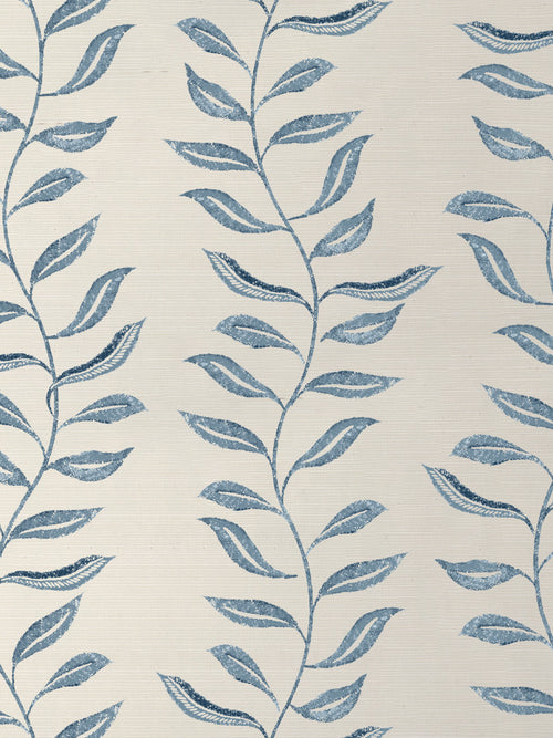 'Seneca' Grasscloth Wallpaper by Nathan Turner - Darker Blue - Grasscloth Roll