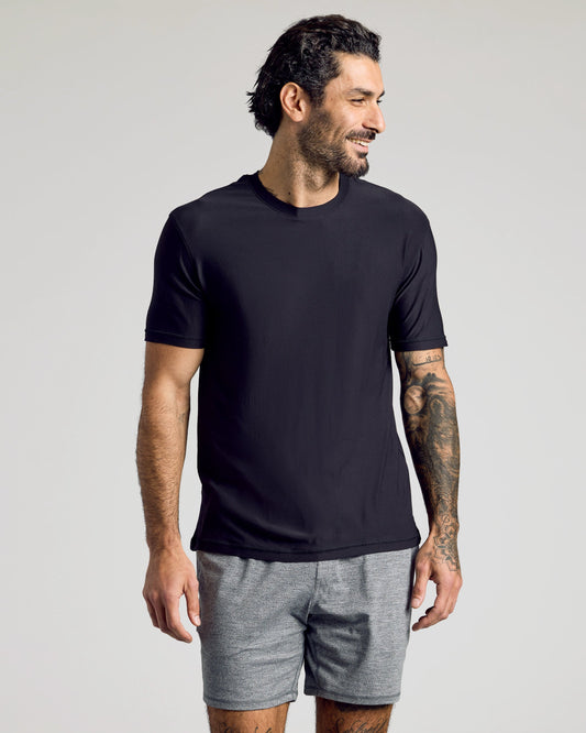 True Classic Black Active Crew Neck T-Shirt | Cotton Blend | Athletic Cut | Small