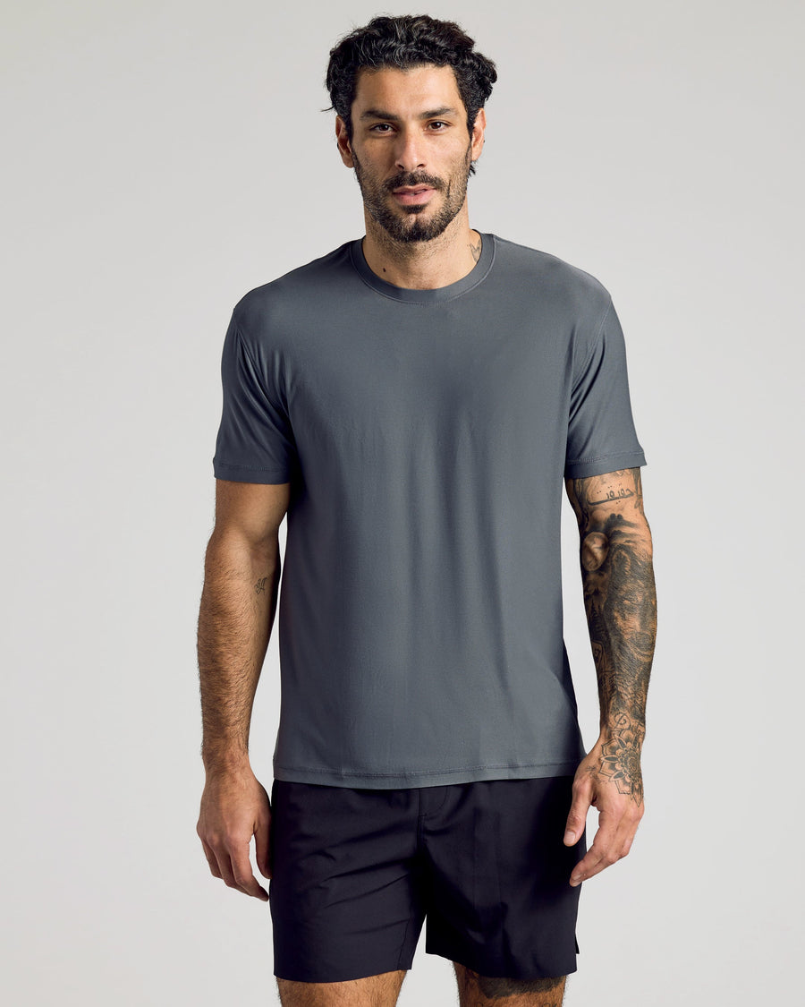 True Classic Carbon Gray Active Crew Neck T-Shirt | Cotton Blend | Athletic Cut | Small