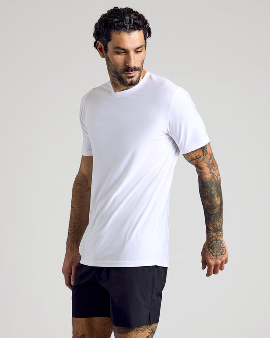 True Classic White Active Crew Neck T-Shirt | Cotton Blend | Athletic Cut | Small