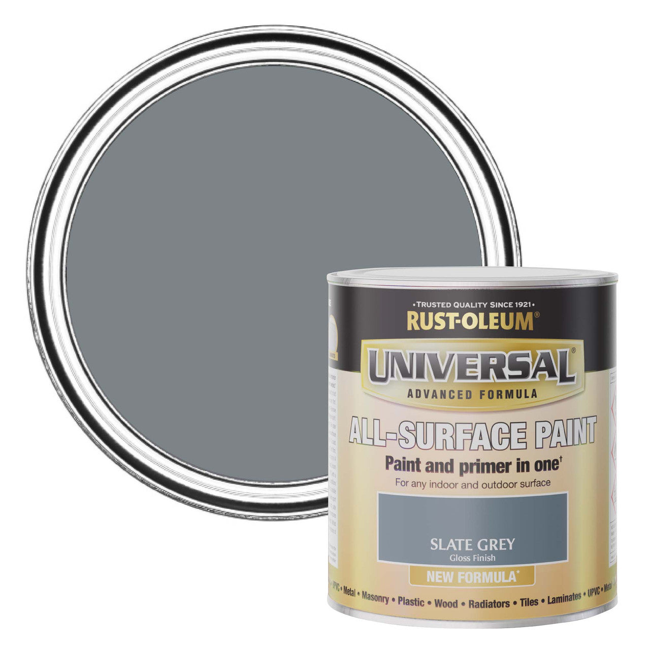 Universal All-Surface Gloss Finish Paint - Slate Grey - 750ml