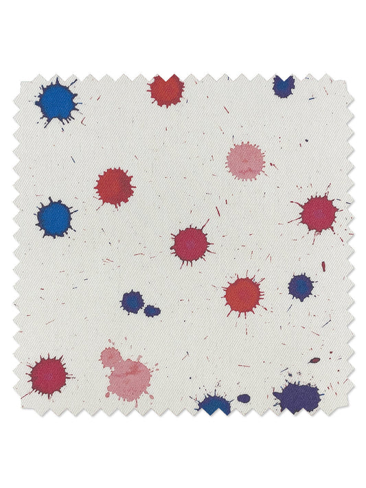 'Splattered' Organic Twill Fabric by Nathan Turner - Cobalt & Pink - ORGANIC TWILL / YARD