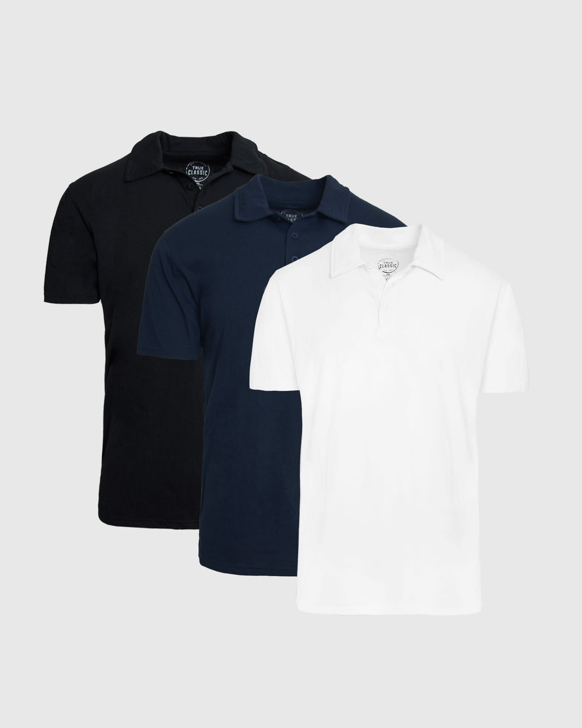 True Classic The Standard Classic Polo Shirt 3-Pack | Cotton Blend | Athletic Cut | Small