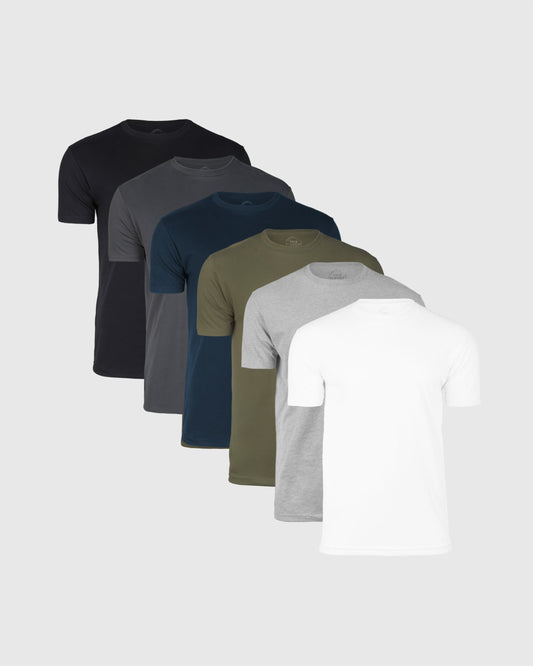 Men's Fitted Staple Tees, 6-Pack, True Classic Color | Small
