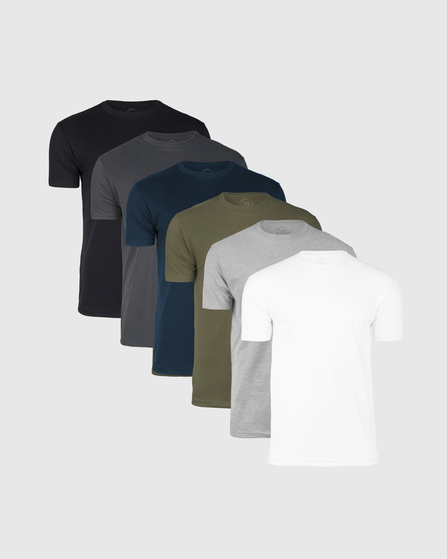 Men's Fitted Staple Tees, 6-Pack, True Classic Color | Small