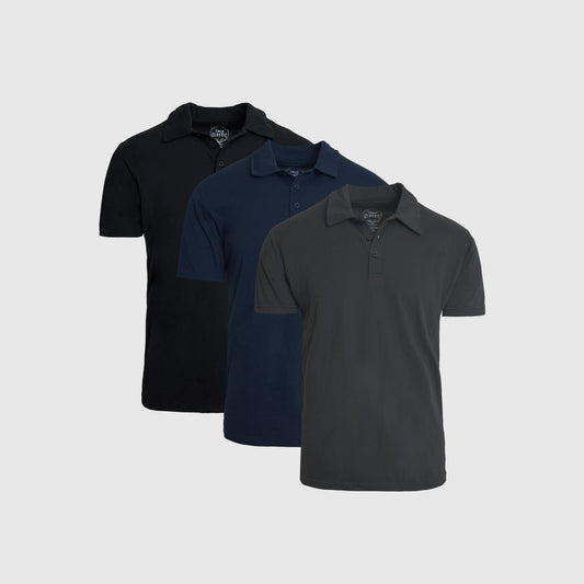 True Classic The Core Classic Polo Shirt 3-Pack | Cotton Blend | Athletic Cut | 3XL