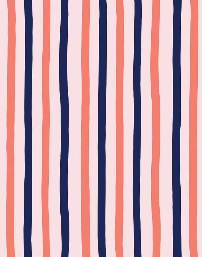 'Stripes' Wallpaper by Clare V. - Watermelon - Removable / 26 in. x 4.5 ft.
