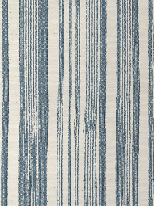 'Stuart Stripe' Grasscloth Wallpaper by Nathan Turner - Blue - Grasscloth Roll