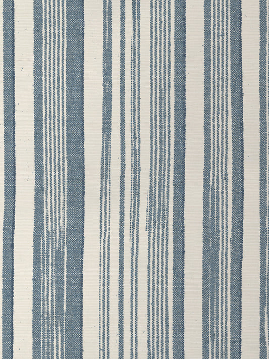 'Stuart Stripe' Grasscloth Wallpaper by Nathan Turner - Blue - Grasscloth Roll