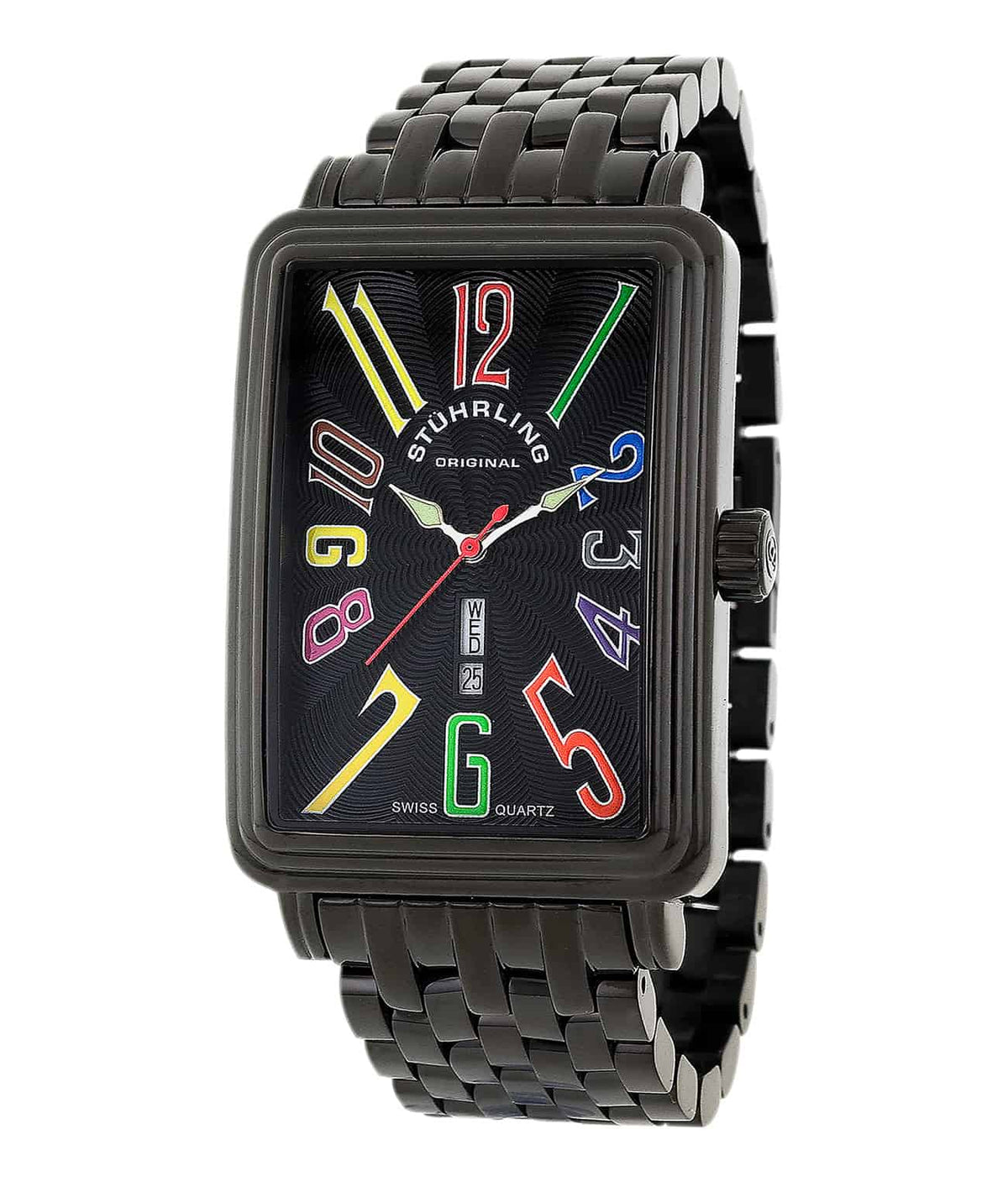 Stührling Uptown Ozzie XL Elite 1102B Quartz 34mm - Black Dial / Black PVD Case / Black PVD Stainless Steel Bracelet Black PVD Deployant Buckle
